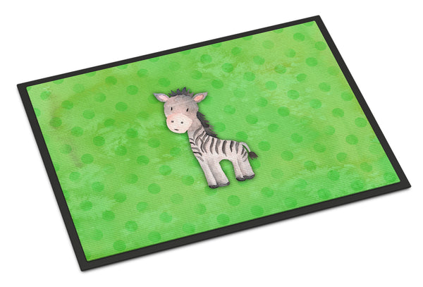 Polkadot Zebra Watercolor Indoor or Outdoor Mat 18x27 BB7377MAT - the-store.com