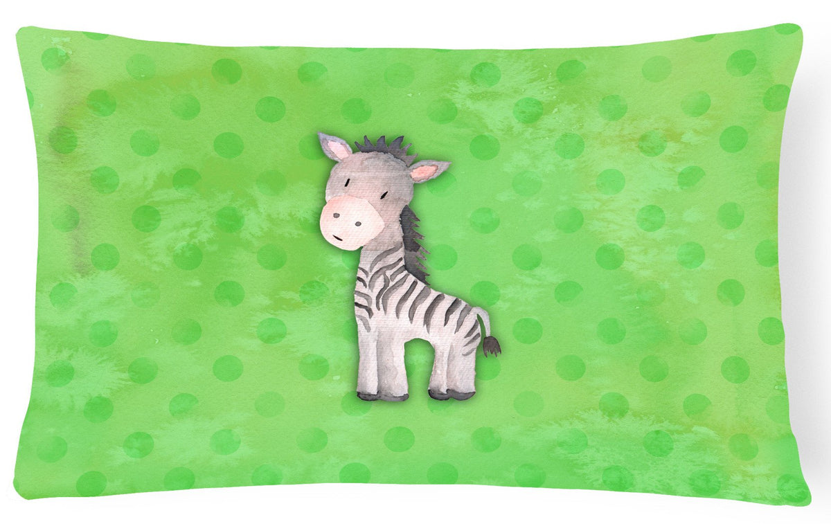 Polkadot Zebra Watercolor Canvas Fabric Decorative Pillow BB7377PW1216 by Caroline&#39;s Treasures