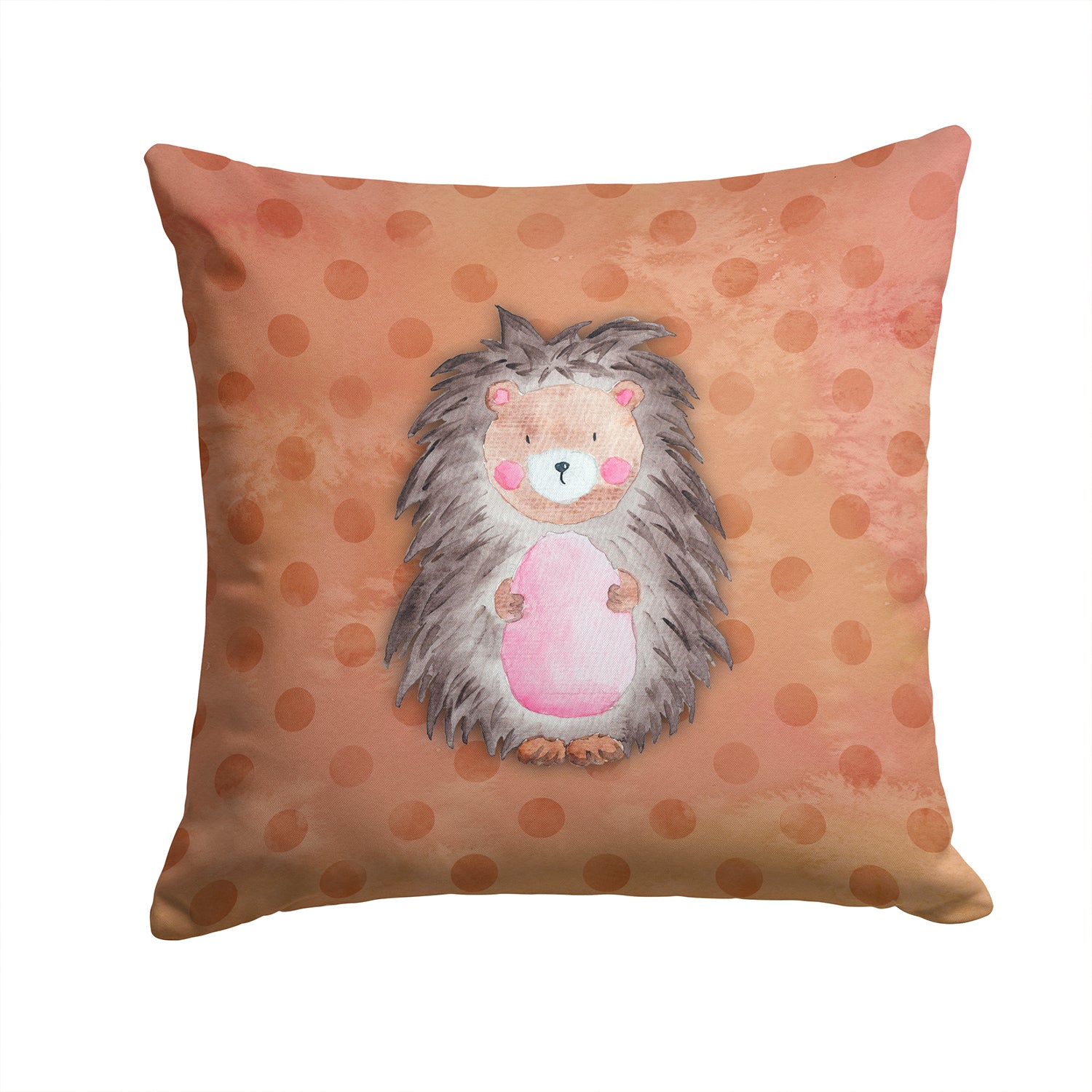 Polkadot Hedgehog Watercolor Fabric Decorative Pillow BB7378PW1414 - the-store.com