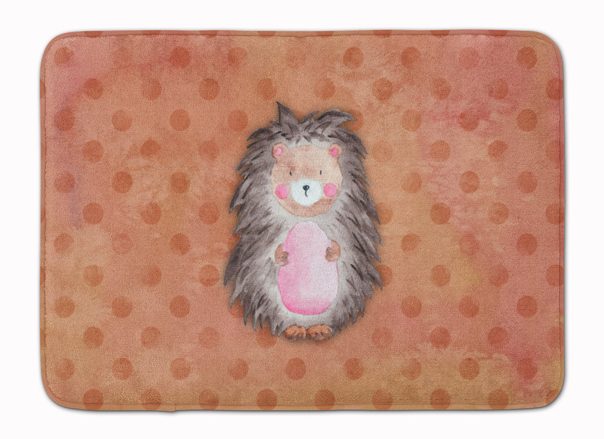 Polkadot Hedgehog Watercolor Machine Washable Memory Foam Mat BB7378RUG - the-store.com