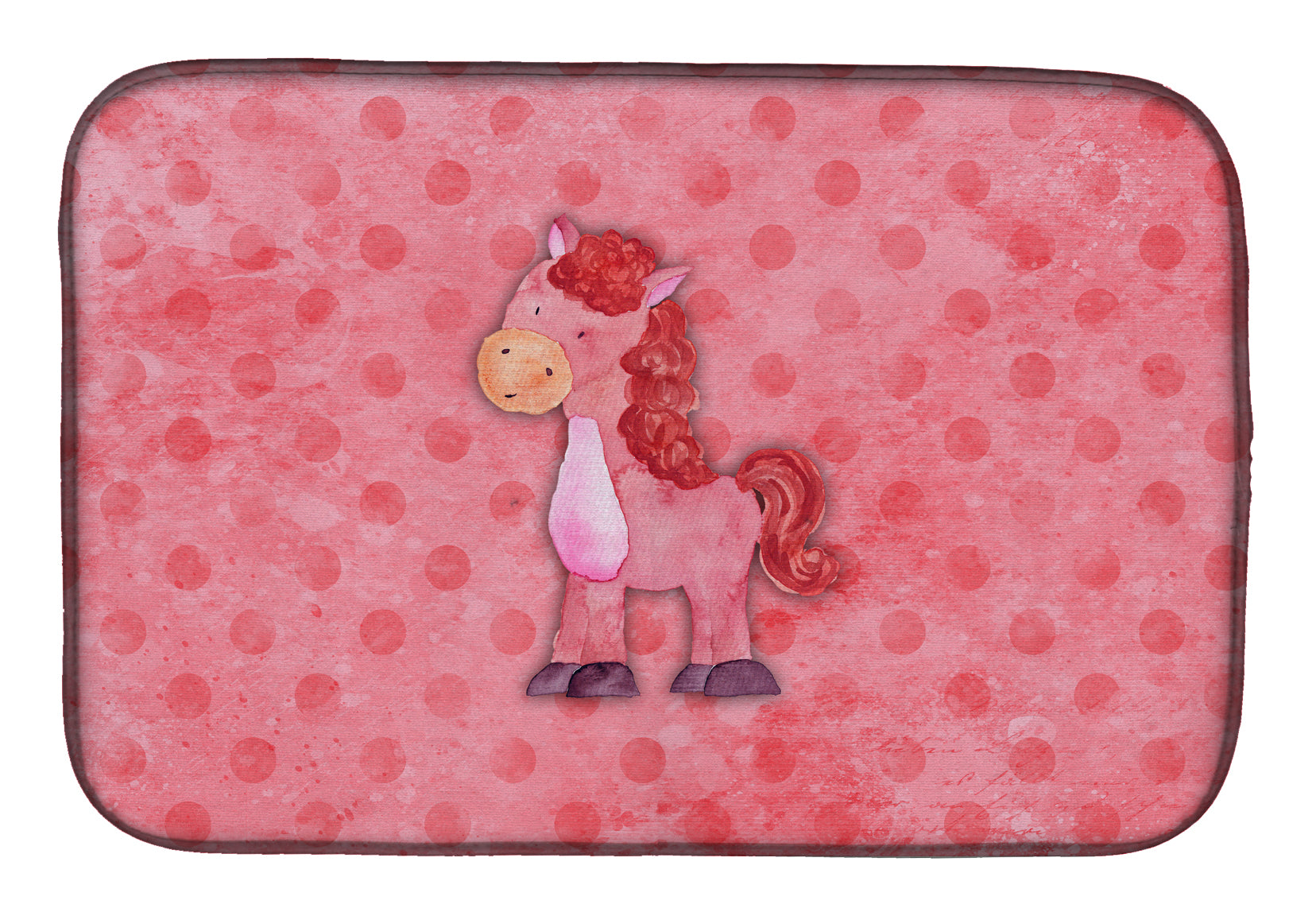 Polkadot Horse Watercolor Dish Drying Mat BB7379DDM  the-store.com.