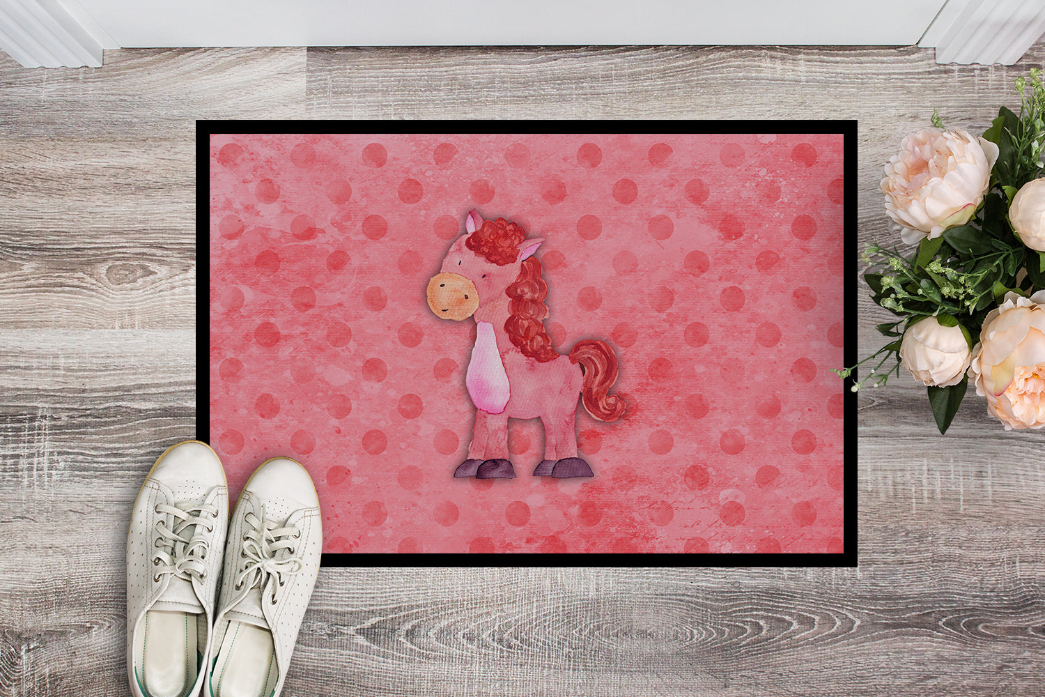 Polkadot Horse Watercolor Indoor or Outdoor Mat 18x27 BB7379MAT - the-store.com