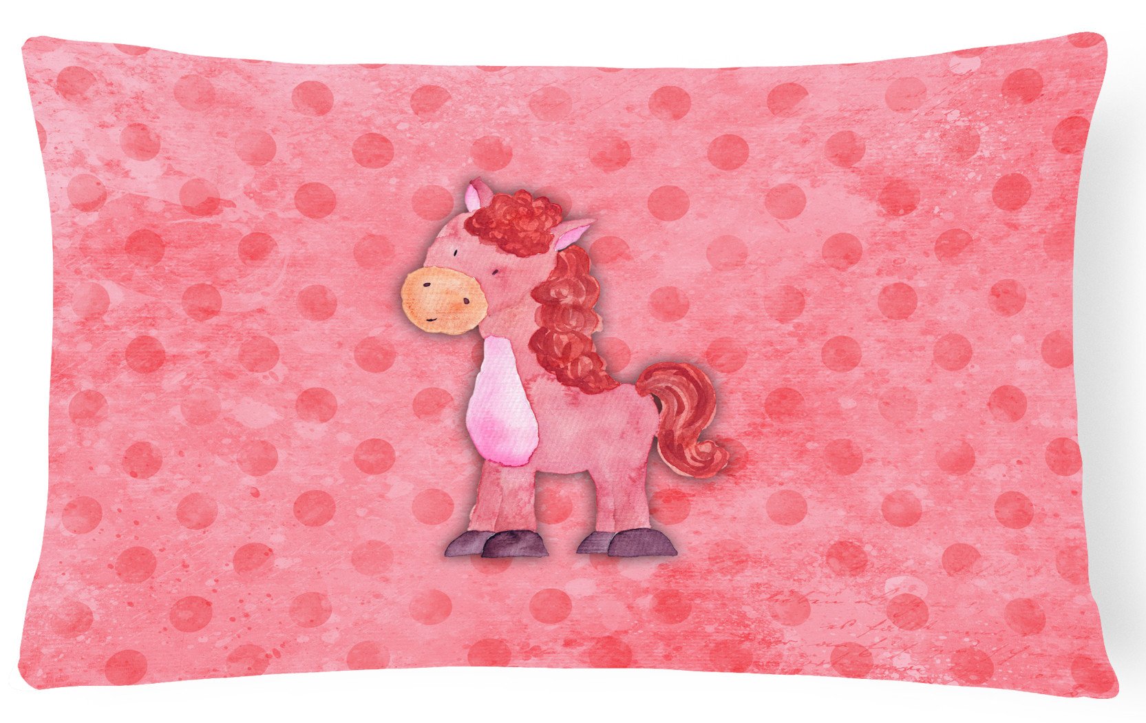 Polkadot Horse Watercolor Canvas Fabric Decorative Pillow BB7379PW1216 by Caroline's Treasures