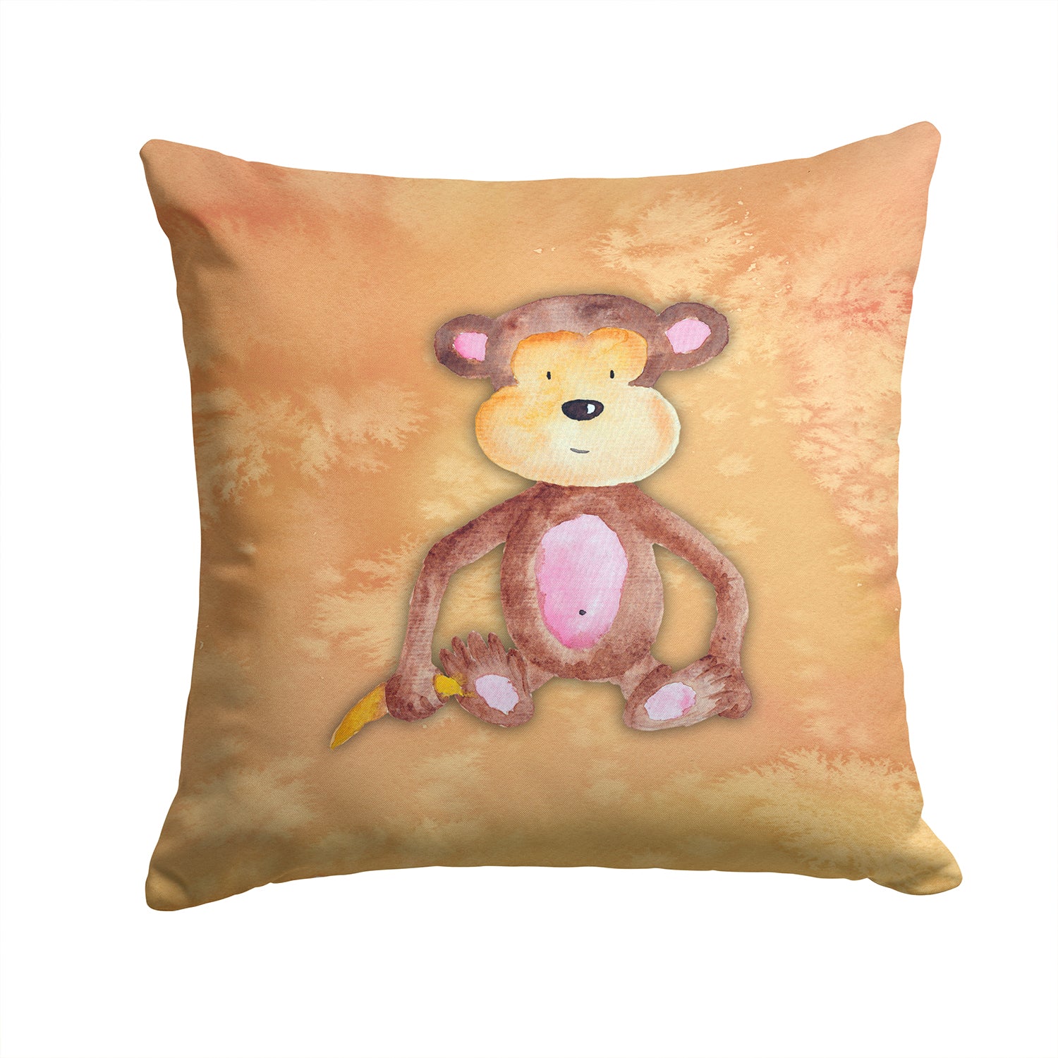 Monkey Watercolor Fabric Decorative Pillow BB7380PW1414 - the-store.com