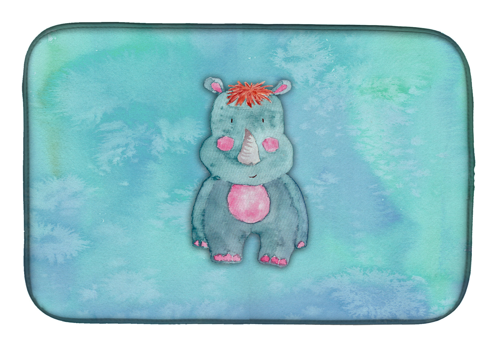 Rhinoceros Watercolor Dish Drying Mat BB7381DDM  the-store.com.