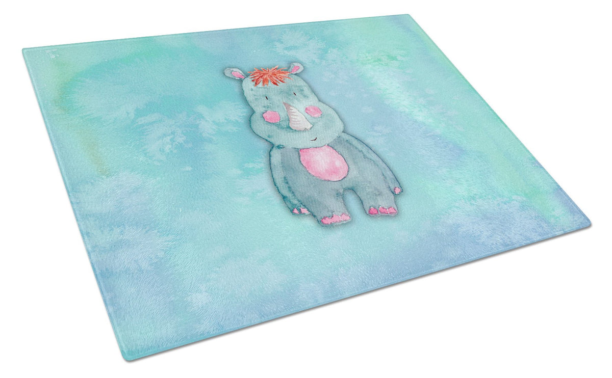 Rhinoceros Watercolor Glass Cutting Board Large BB7381LCB by Caroline&#39;s Treasures