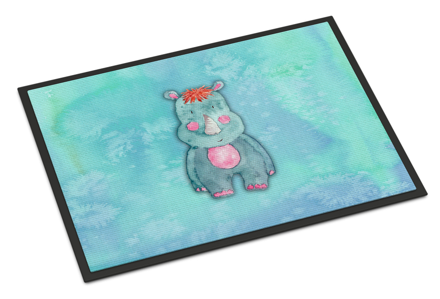 Rhinoceros Watercolor Indoor or Outdoor Mat 18x27 BB7381MAT - the-store.com