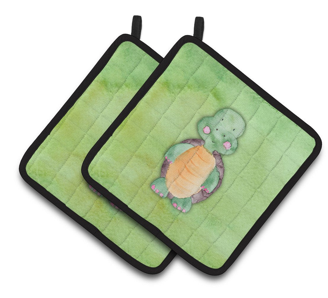 Turtle Watercolor Pair of Pot Holders BB7382PTHD by Caroline's Treasures