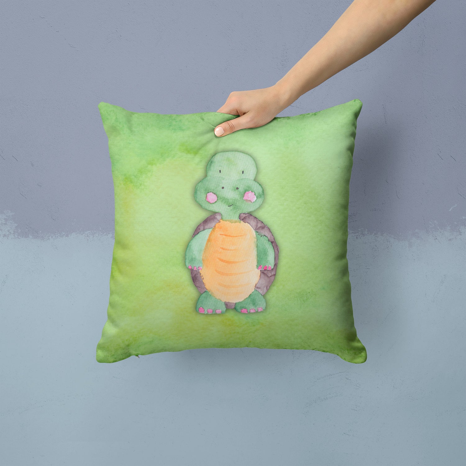 Turtle Watercolor Fabric Decorative Pillow BB7382PW1414 - the-store.com