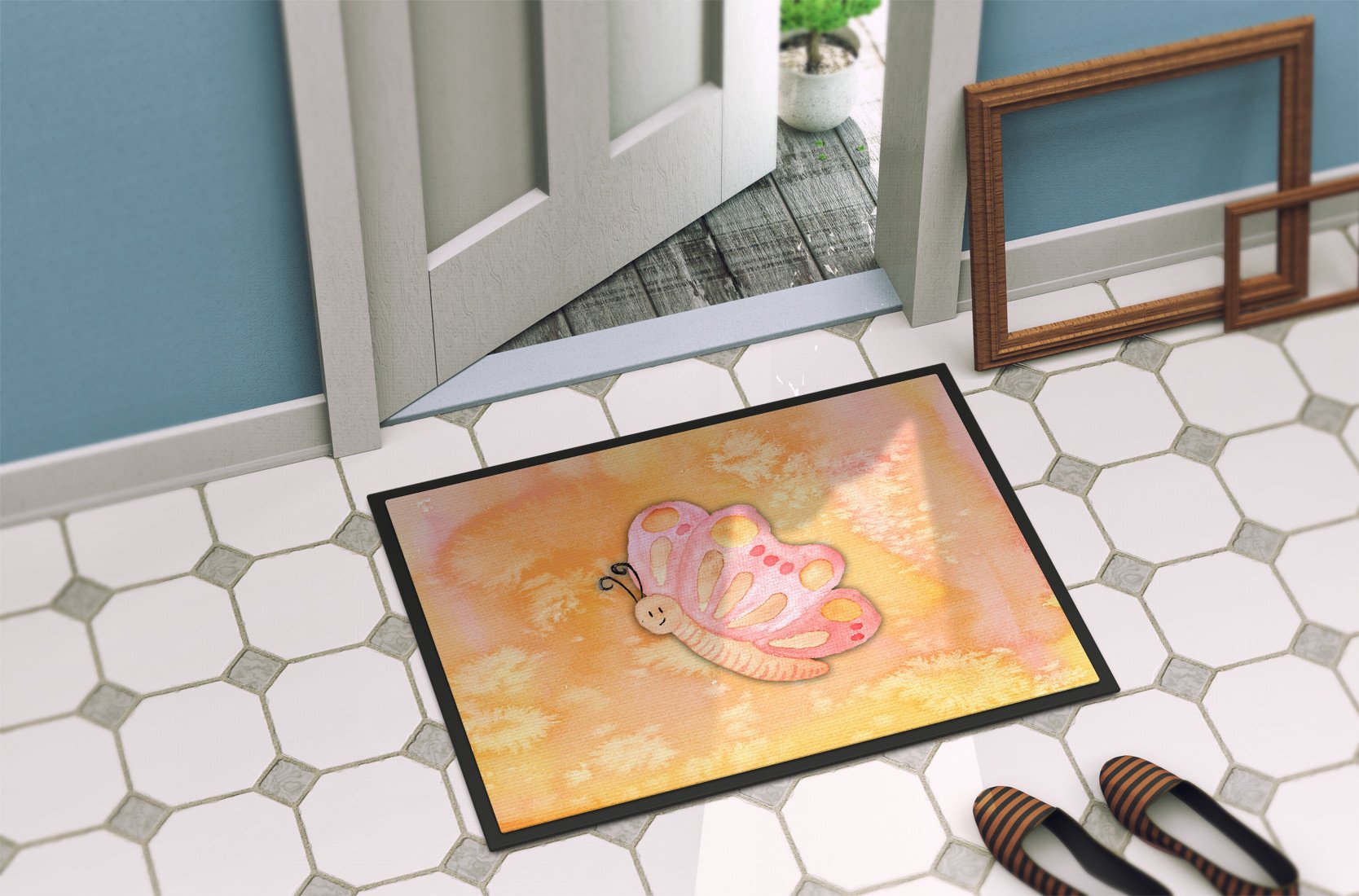 Butterfly Watercolor Indoor or Outdoor Mat 24x36 BB7384JMAT by Caroline's Treasures