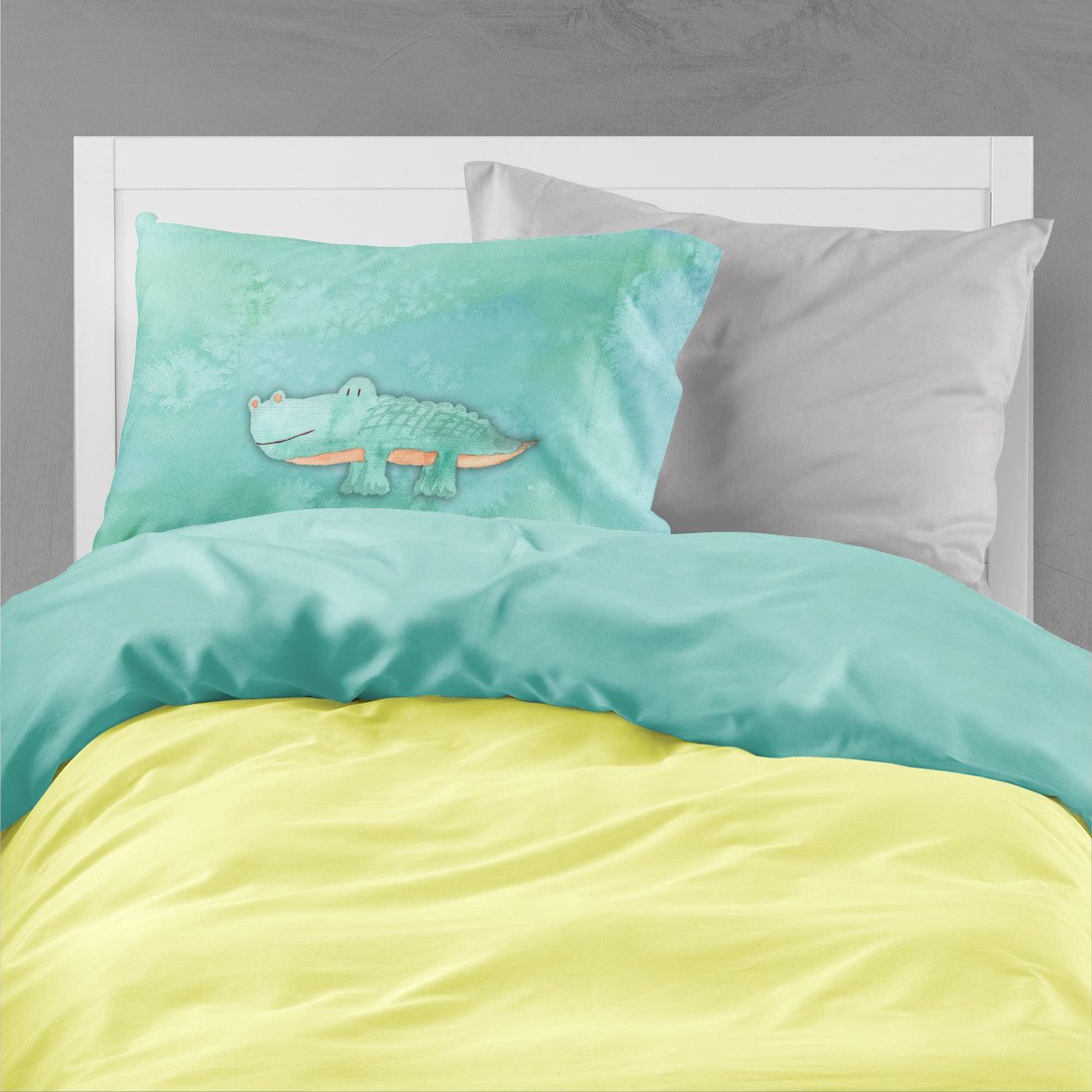 Alligator Watercolor Fabric Standard Pillowcase BB7385PILLOWCASE by Caroline's Treasures