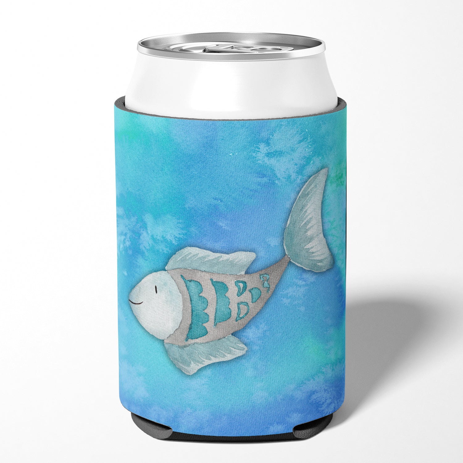 Blue Fish Watercolor Can or Bottle Hugger BB7386CC  the-store.com.