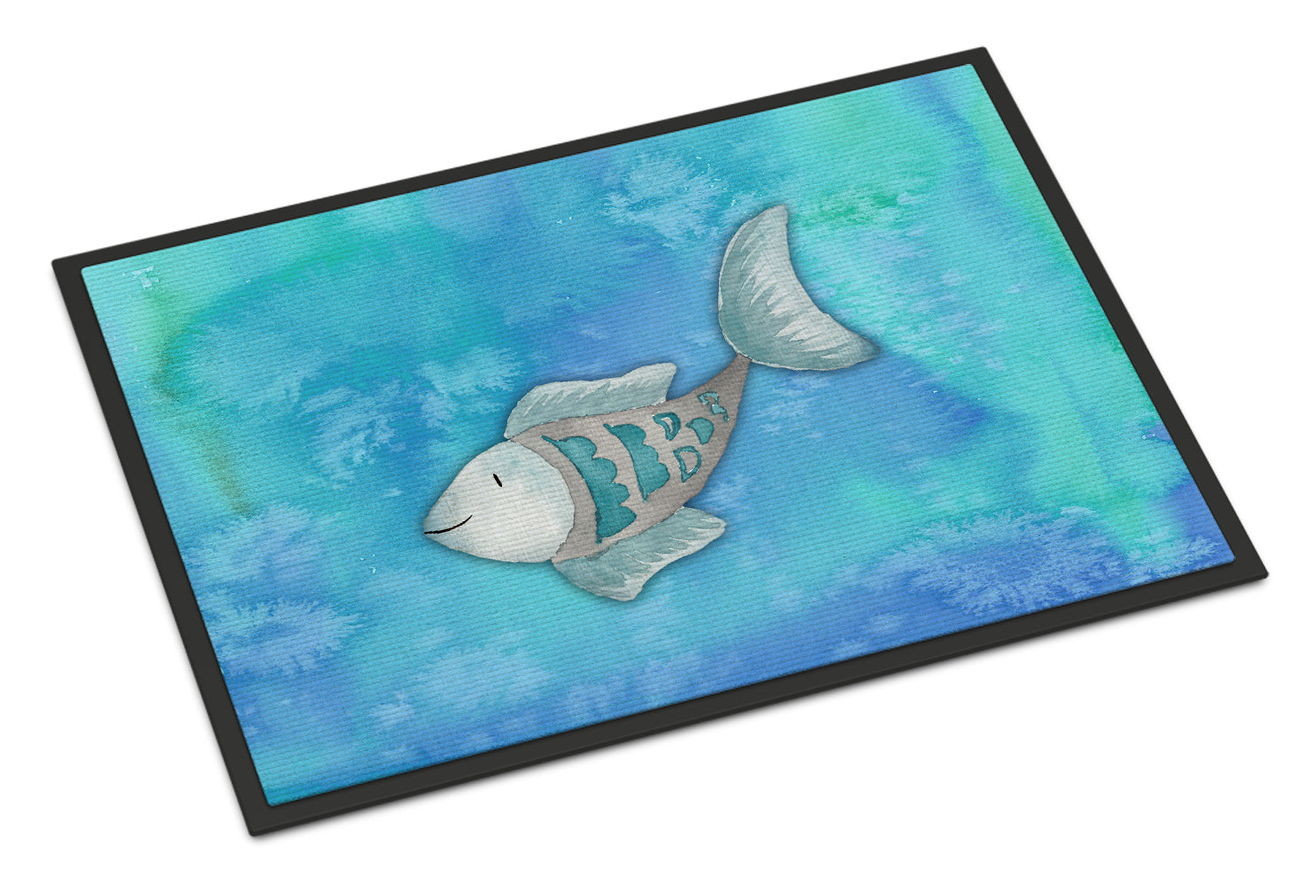 Blue Fish Watercolor Indoor or Outdoor Mat 18x27 BB7386MAT - the-store.com