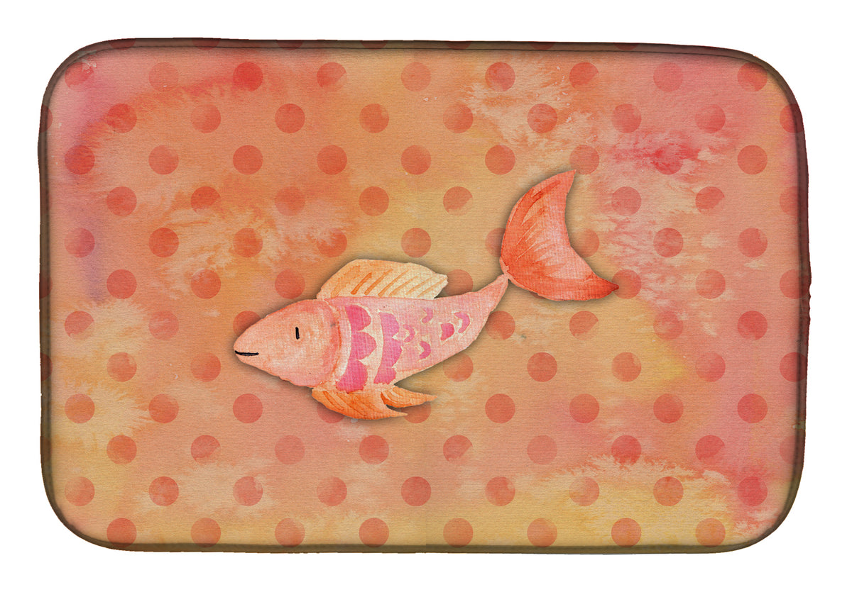 Orange Fish Watercolor Dish Drying Mat BB7387DDM  the-store.com.