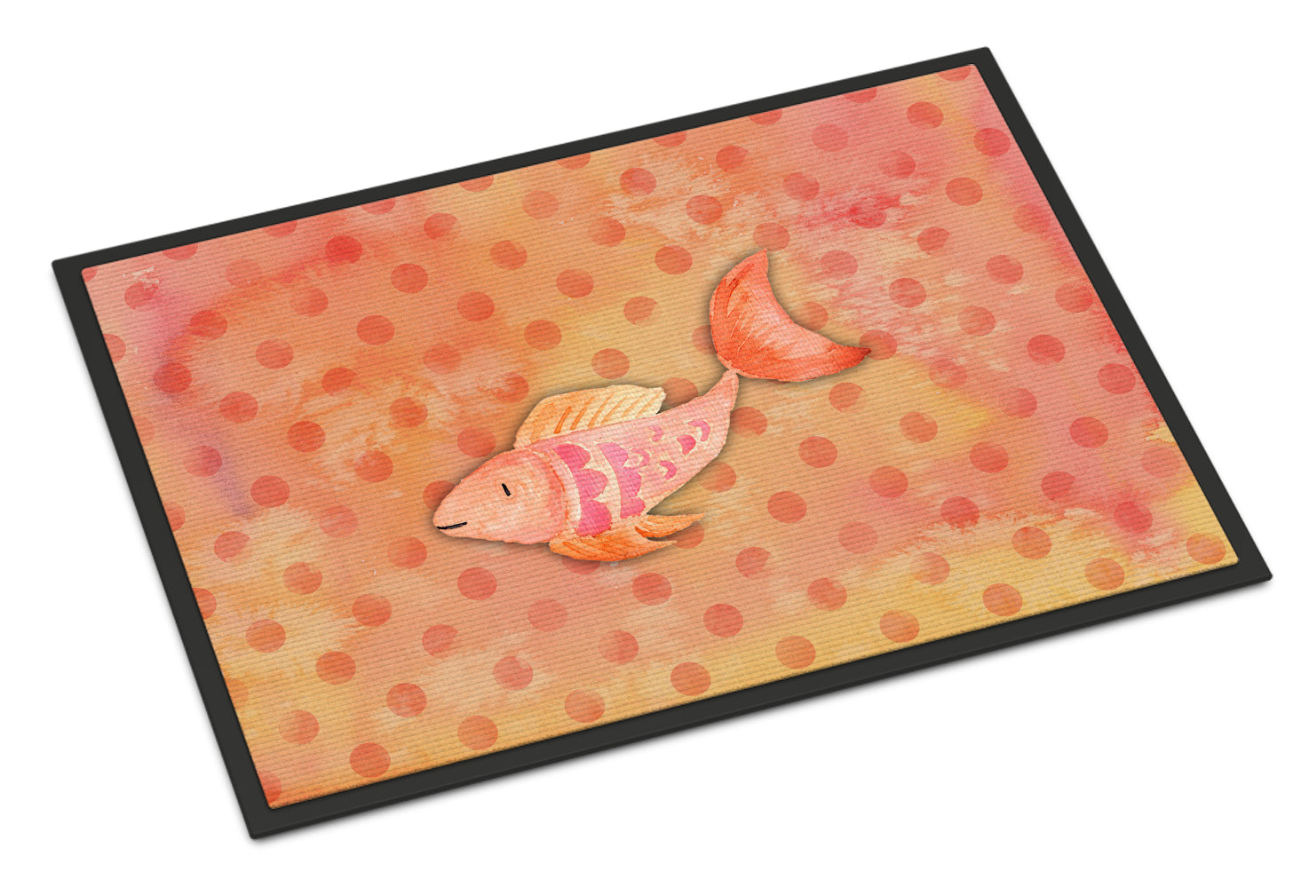 Orange Fish Watercolor Indoor or Outdoor Mat 18x27 BB7387MAT - the-store.com