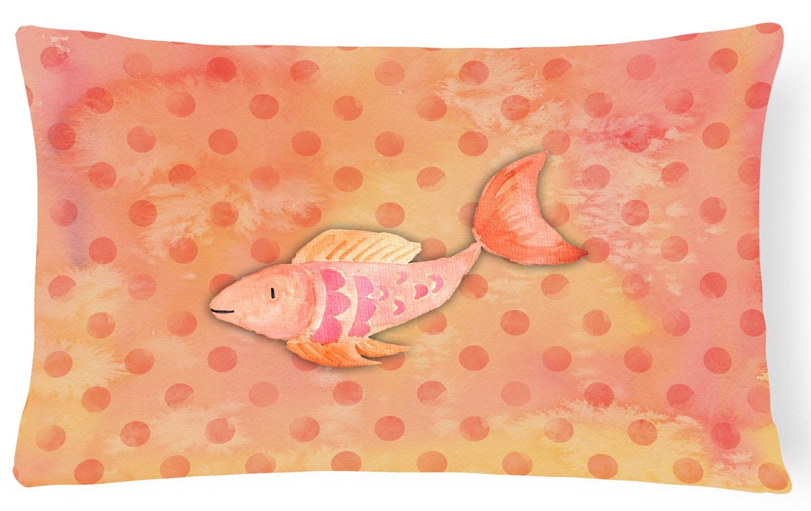 Orange Fish Watercolor Canvas Fabric Decorative Pillow BB7387PW1216 by Caroline's Treasures