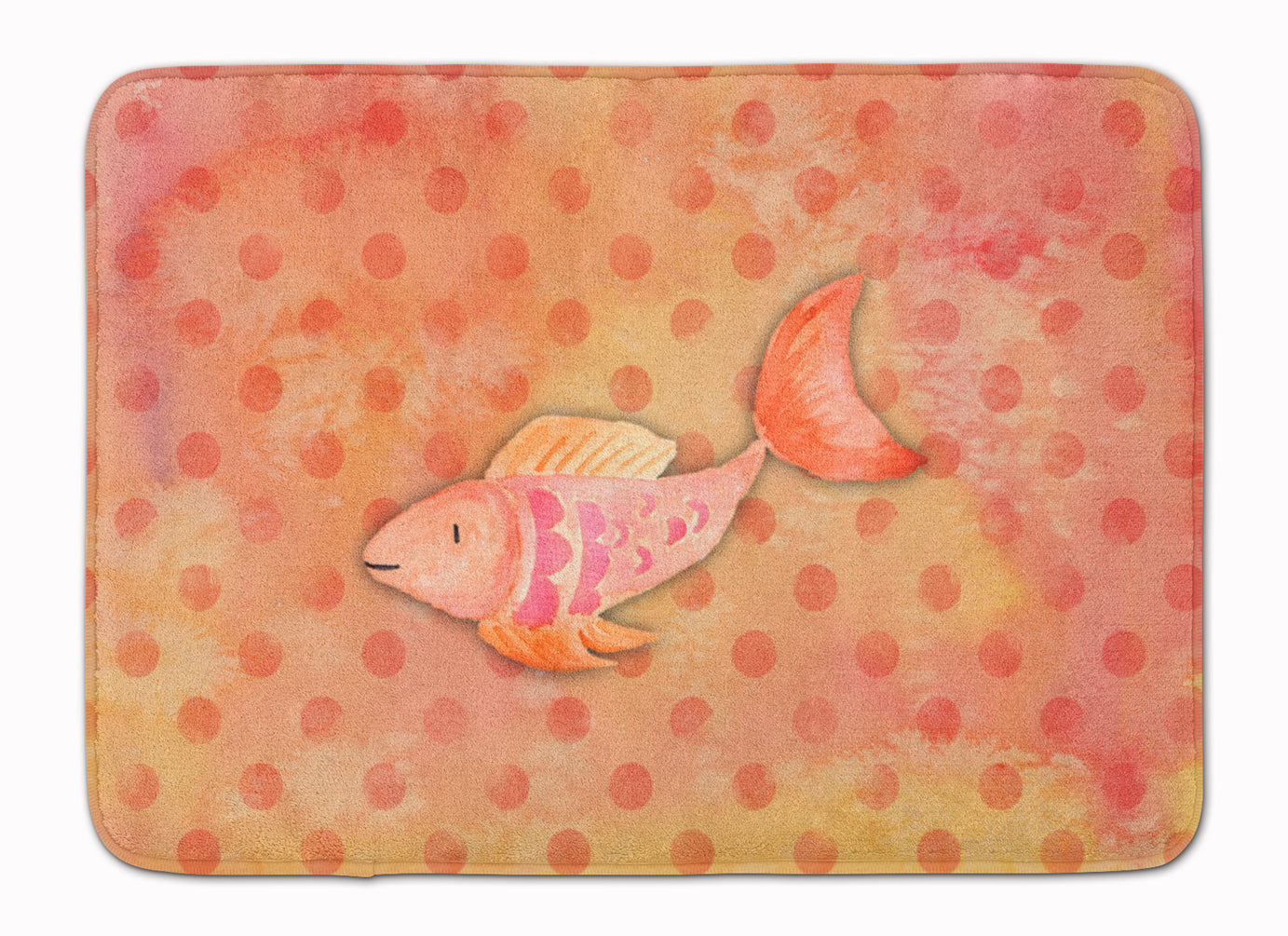 Orange Fish Watercolor Machine Washable Memory Foam Mat BB7387RUG - the-store.com