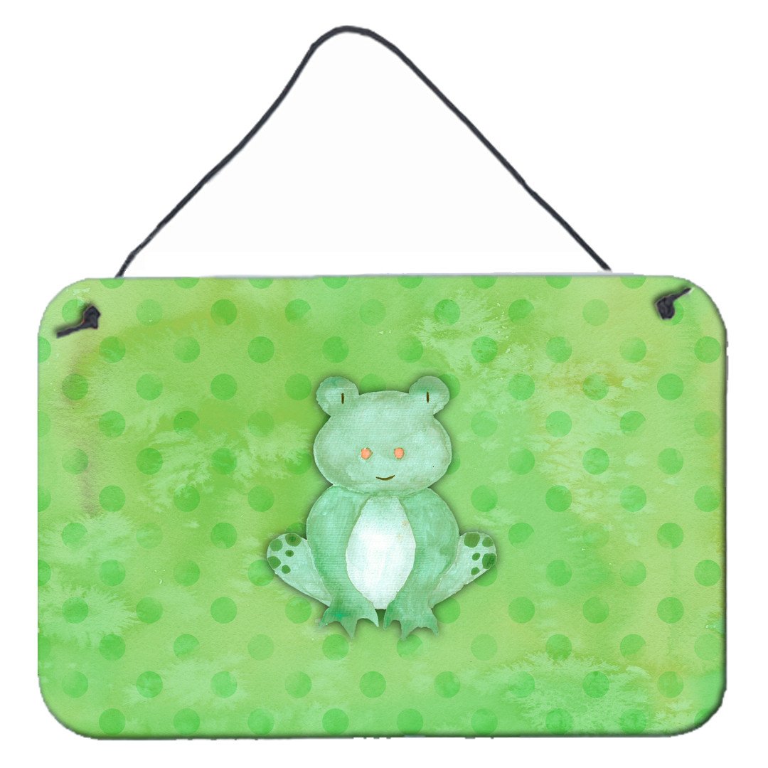 Polkadot Frog Watercolor Wall or Door Hanging Prints BB7388DS812 by Caroline's Treasures