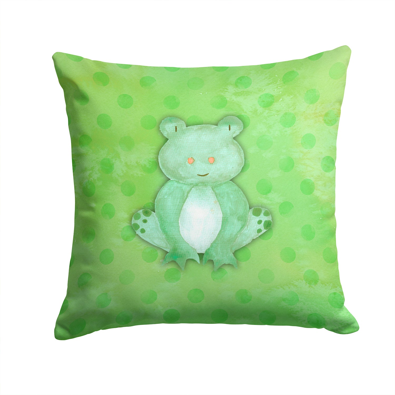 Polkadot Frog Watercolor Fabric Decorative Pillow BB7388PW1414 - the-store.com