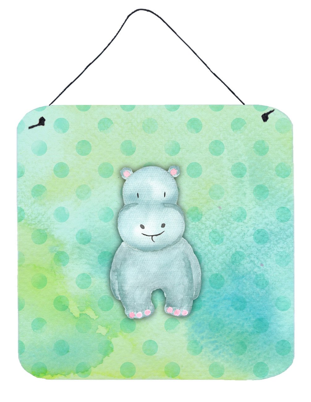 Polkadot Hippopotamus Watercolor Wall or Door Hanging Prints BB7389DS66 by Caroline's Treasures