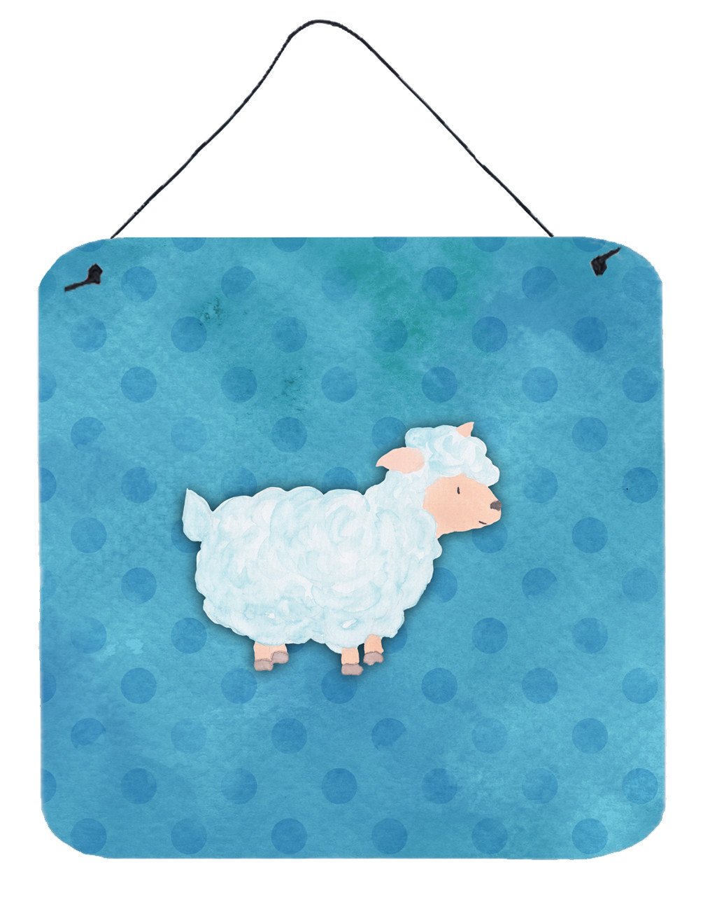 Polkadot Sheep Lamb Watercolor Wall or Door Hanging Prints BB7390DS66 by Caroline's Treasures