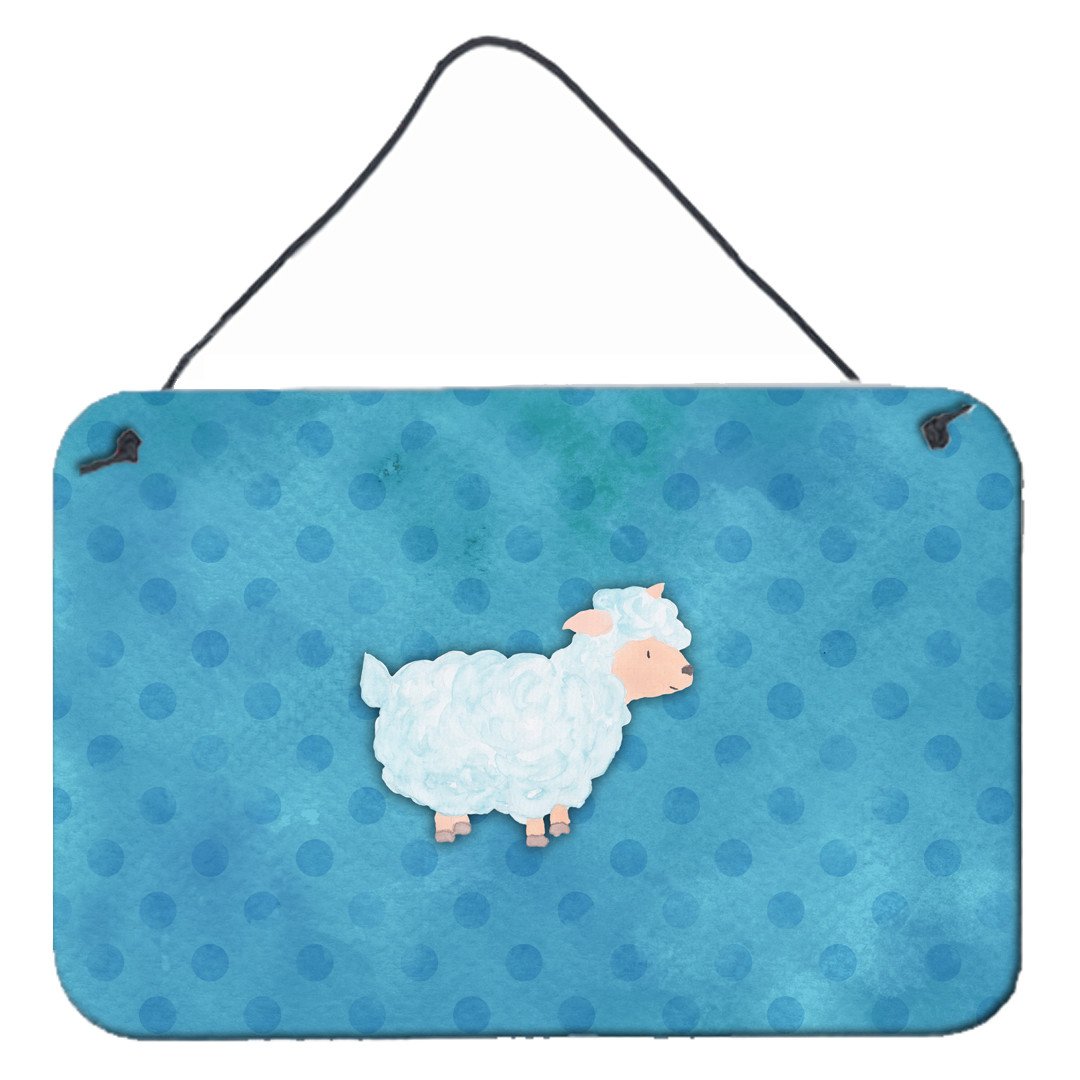 Polkadot Sheep Lamb Watercolor Wall or Door Hanging Prints BB7390DS812 by Caroline's Treasures