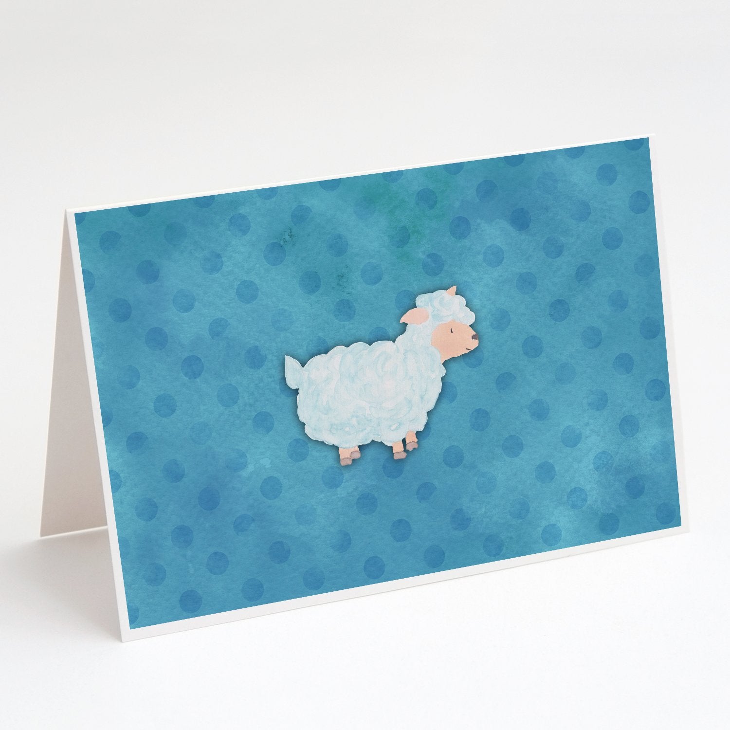 Buy this Polkadot Sheep Lamb Watercolor Greeting Cards and Envelopes Pack of 8