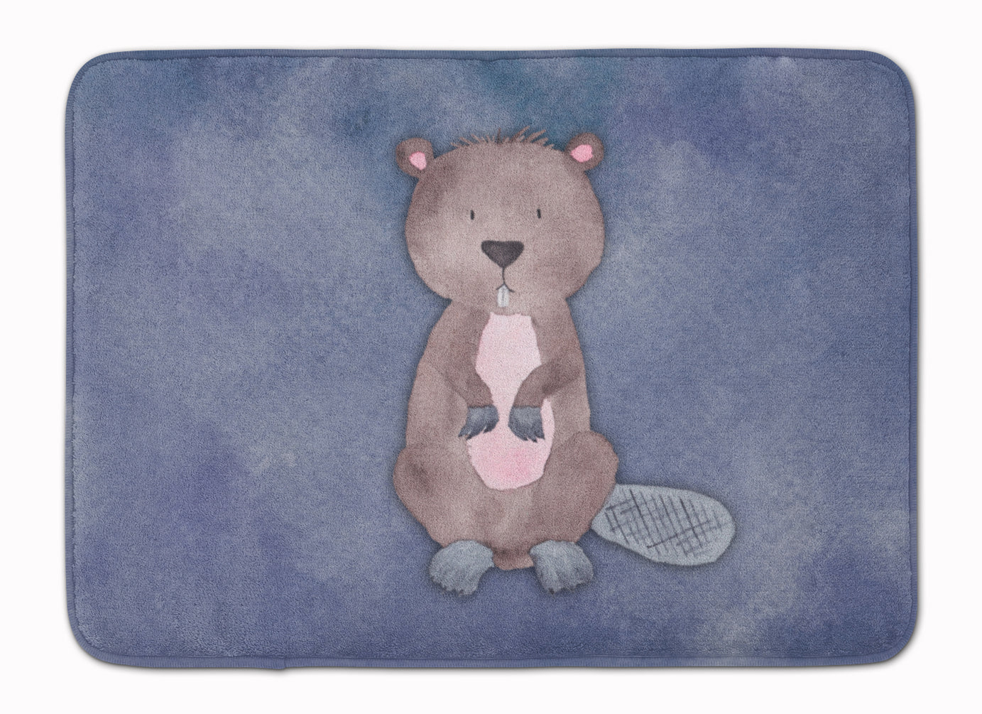 Beaver Watercolor Machine Washable Memory Foam Mat BB7392RUG - the-store.com