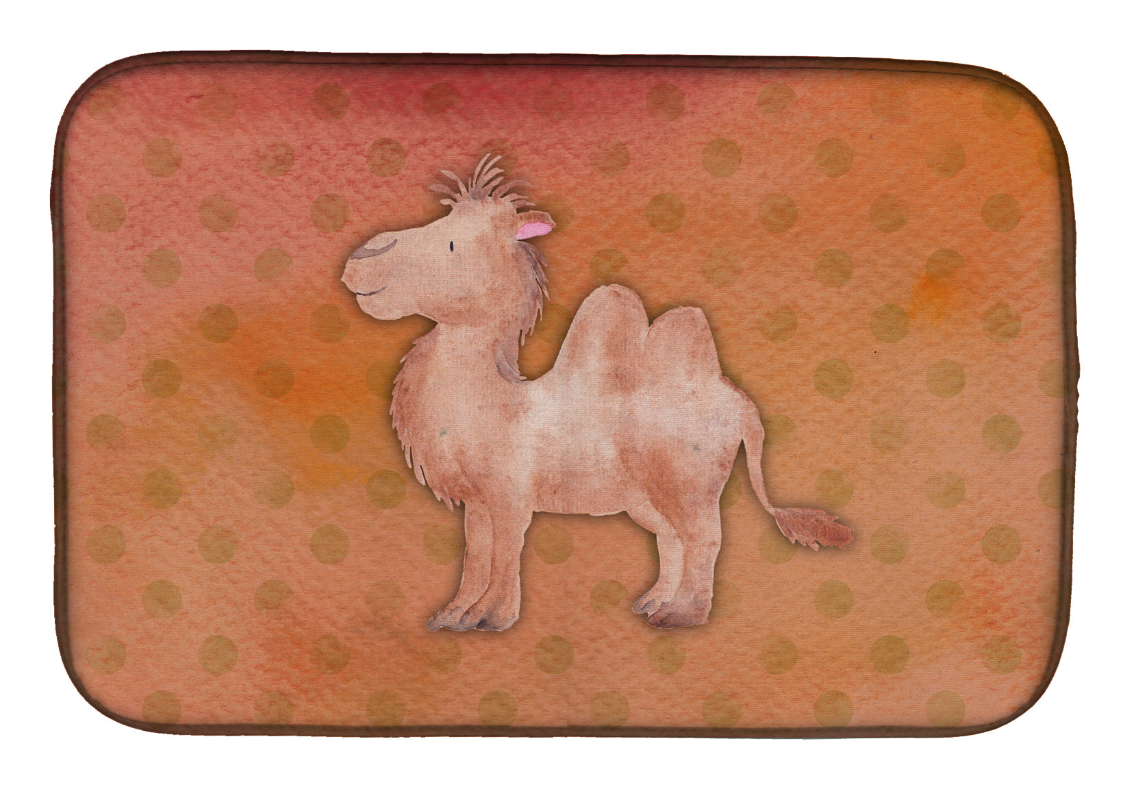 Polkadot Camel Watercolor Dish Drying Mat BB7393DDM  the-store.com.