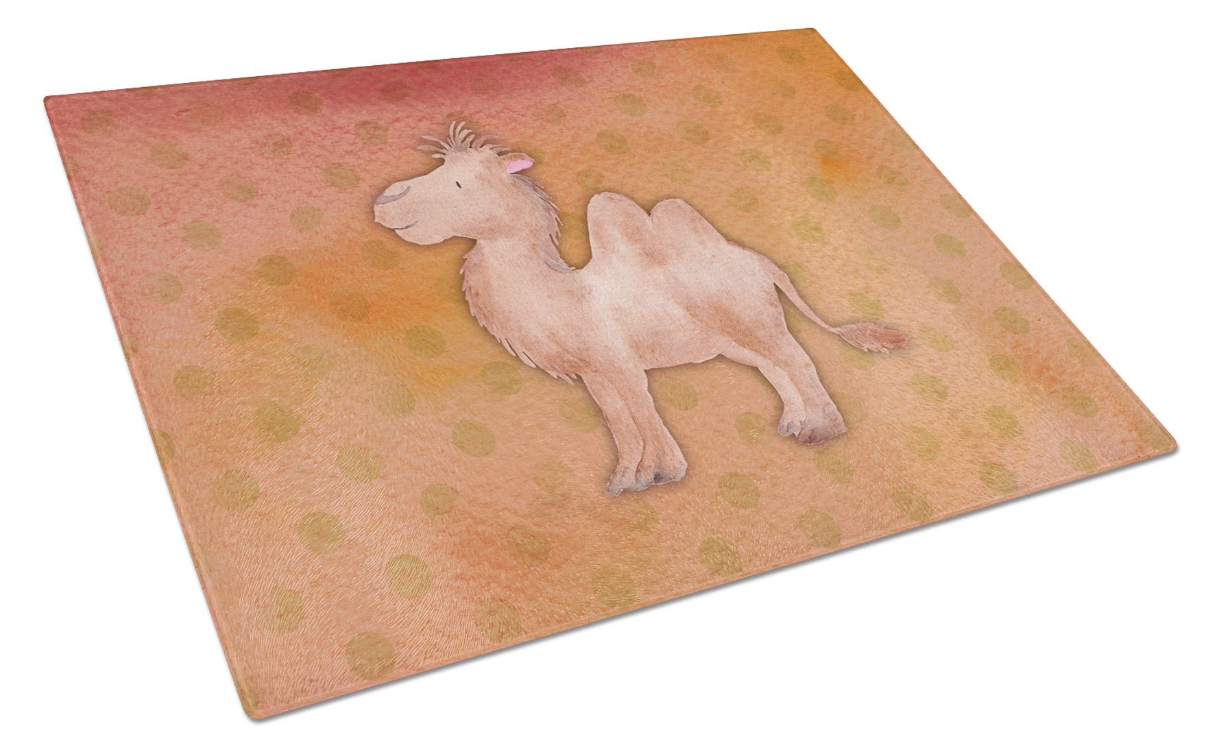 Polkadot Camel Watercolor Glass Cutting Board Large BB7393LCB by Caroline's Treasures