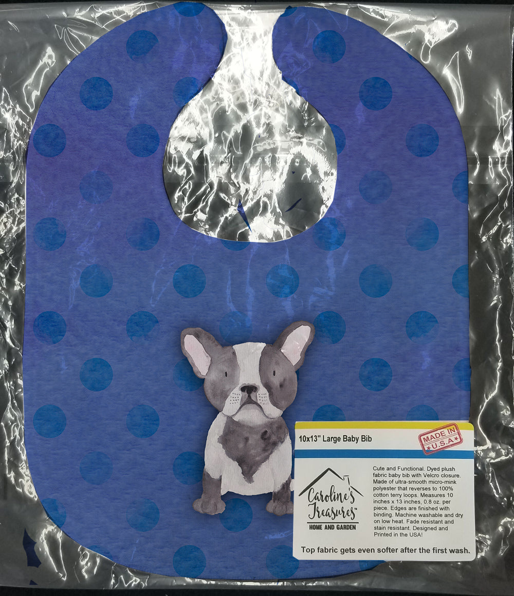 French Bulldog Polkadot Watercolor Baby Bib BB7394BIB - the-store.com