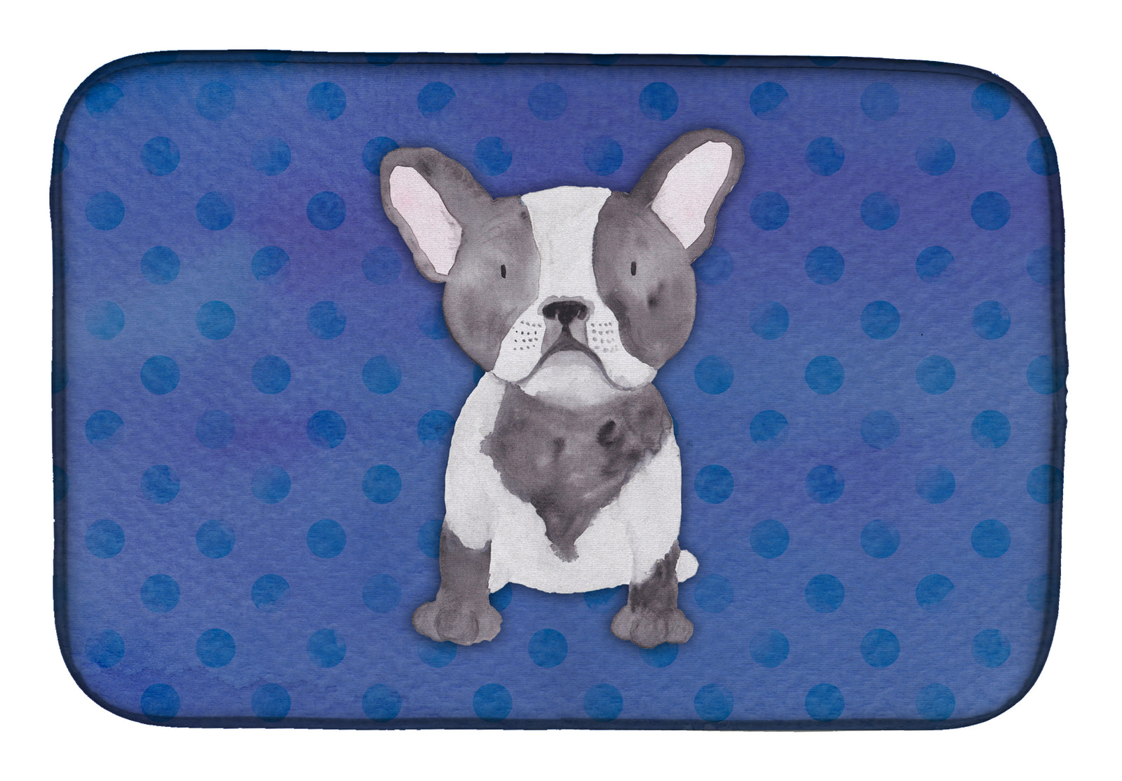 French Bulldog Polkadot Watercolor Dish Drying Mat BB7394DDM  the-store.com.