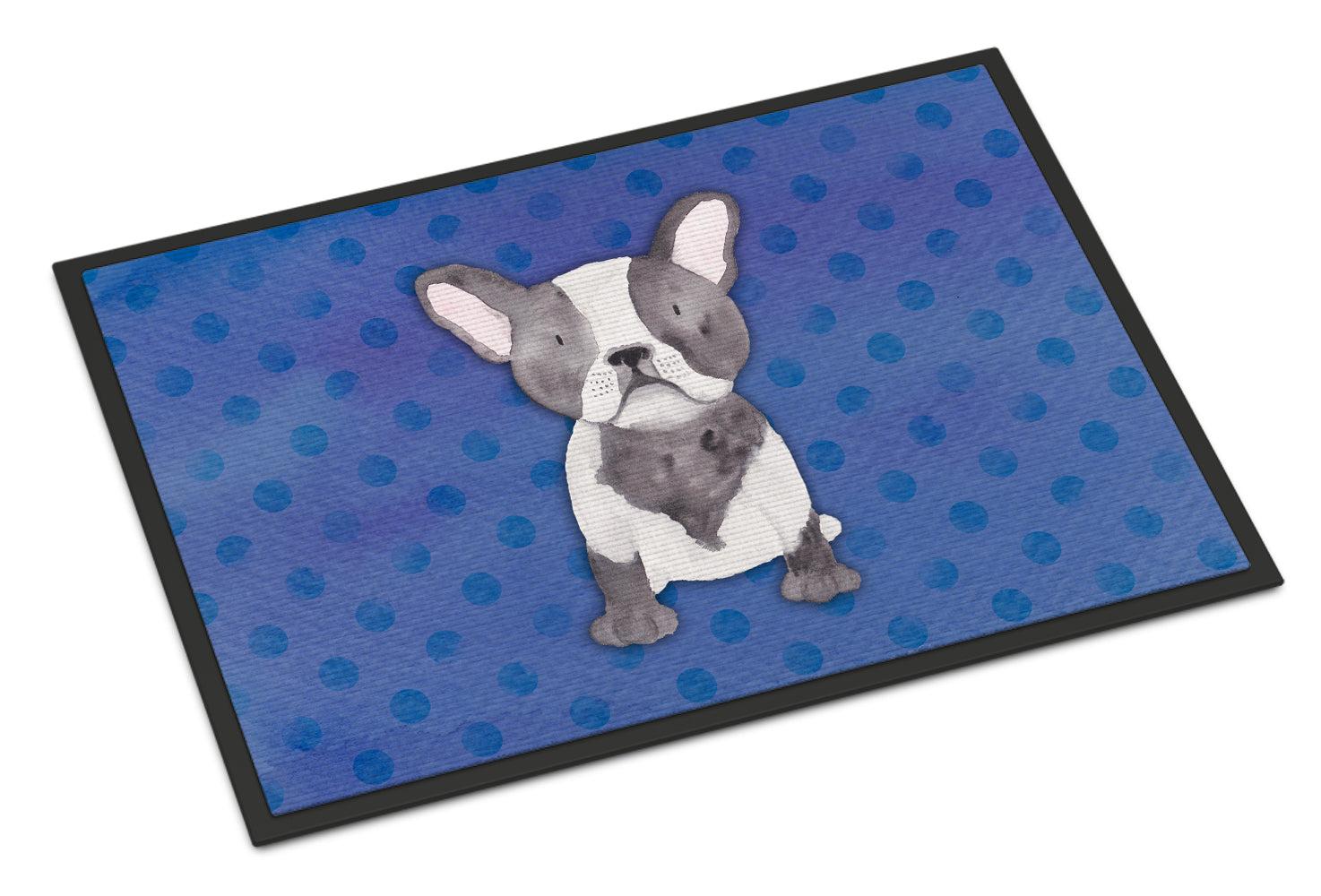 French Bulldog Polkadot Watercolor Indoor or Outdoor Mat 18x27 BB7394MAT - the-store.com