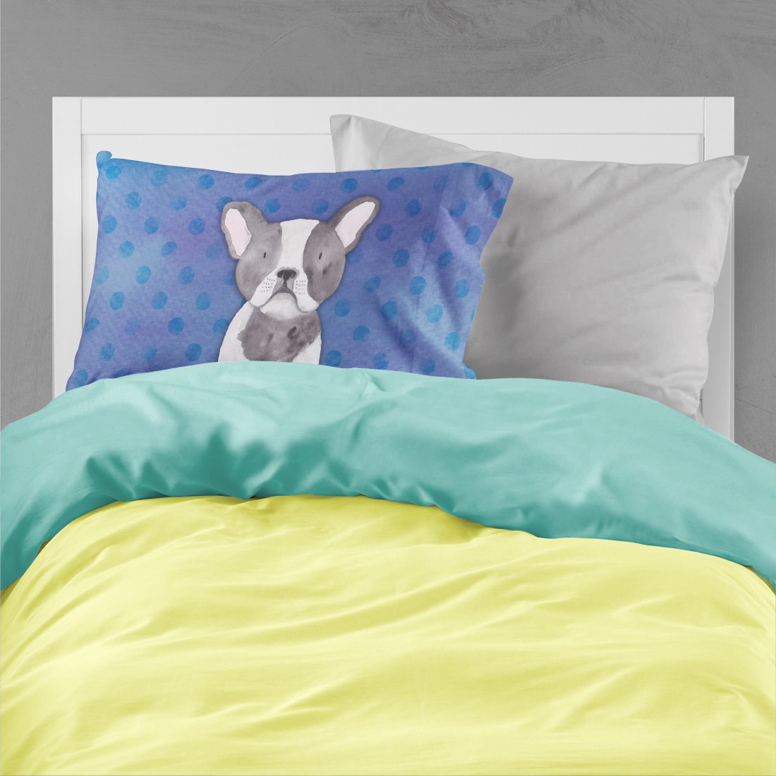 French Bulldog Polkadot Watercolor Fabric Standard Pillowcase BB7394PILLOWCASE by Caroline's Treasures