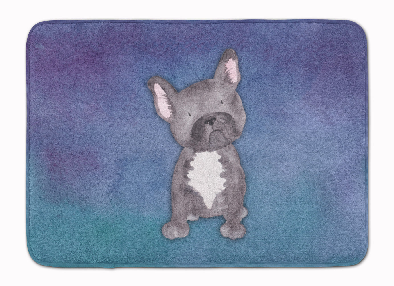 French Bulldog Watercolor Machine Washable Memory Foam Mat BB7395RUG - the-store.com