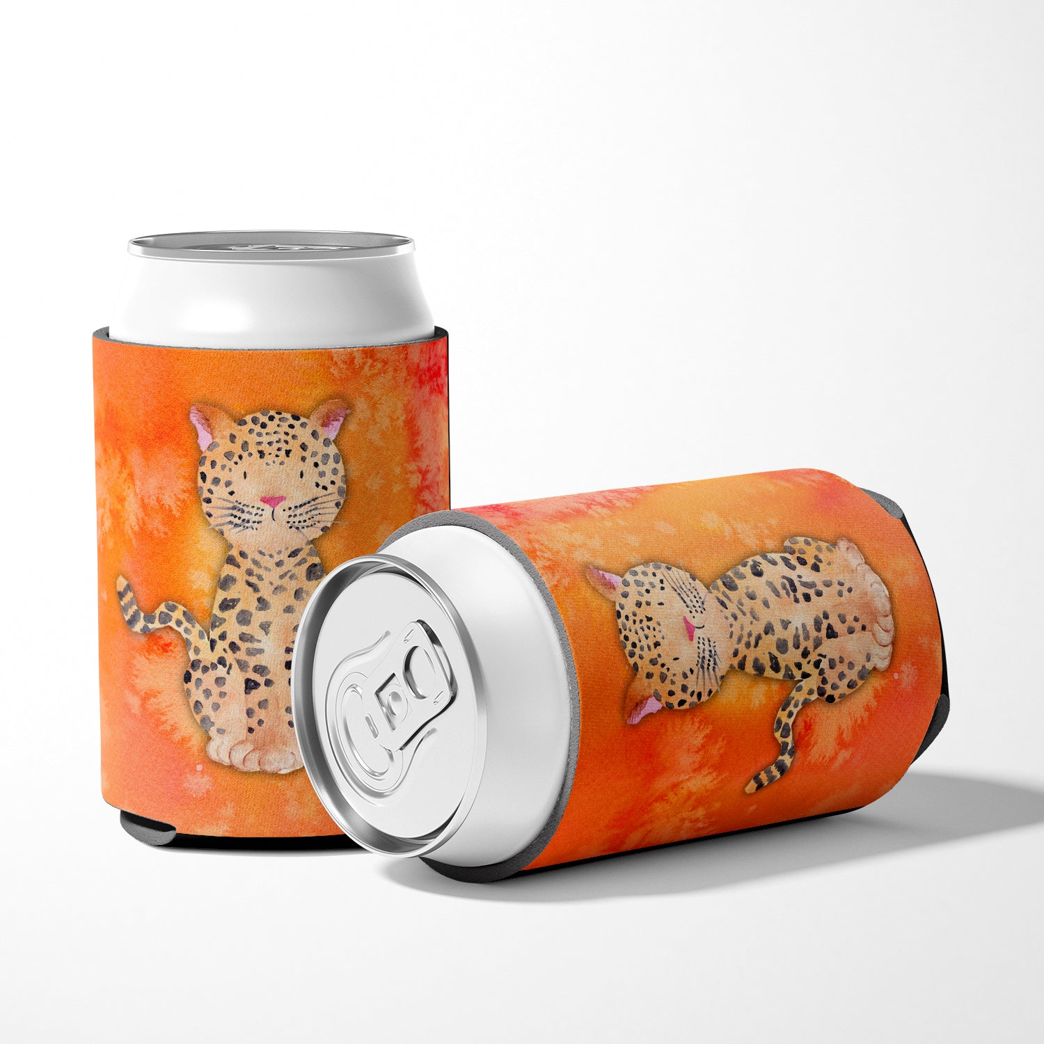 Leopard Watercolor Can or Bottle Hugger BB7396CC  the-store.com.