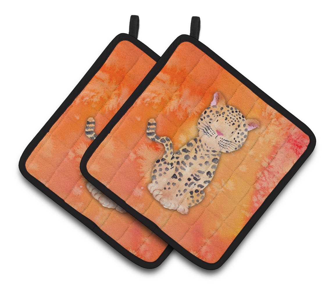 Leopard Watercolor Pair of Pot Holders BB7396PTHD by Caroline's Treasures