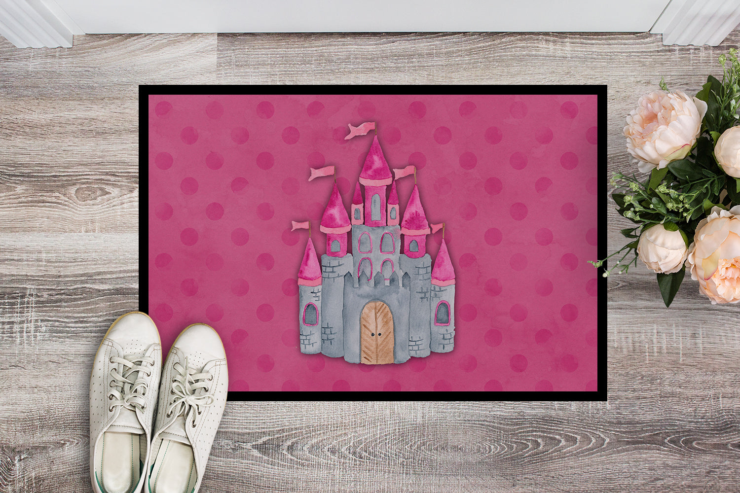 Princess Castle Watercolor Indoor or Outdoor Mat 18x27 BB7405MAT - the-store.com