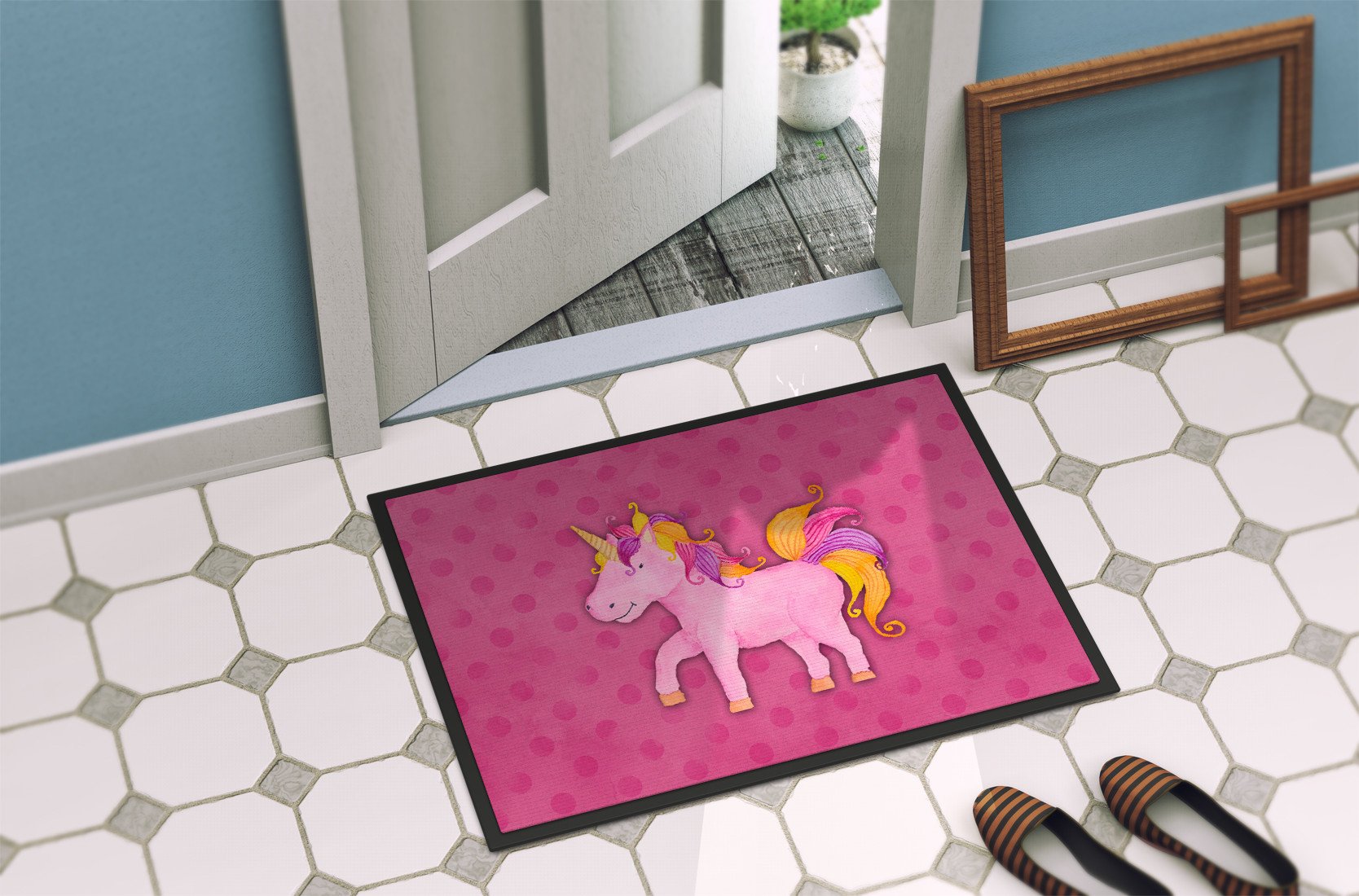 Unicorn Watercolor Indoor or Outdoor Mat 24x36 BB7408JMAT by Caroline's Treasures