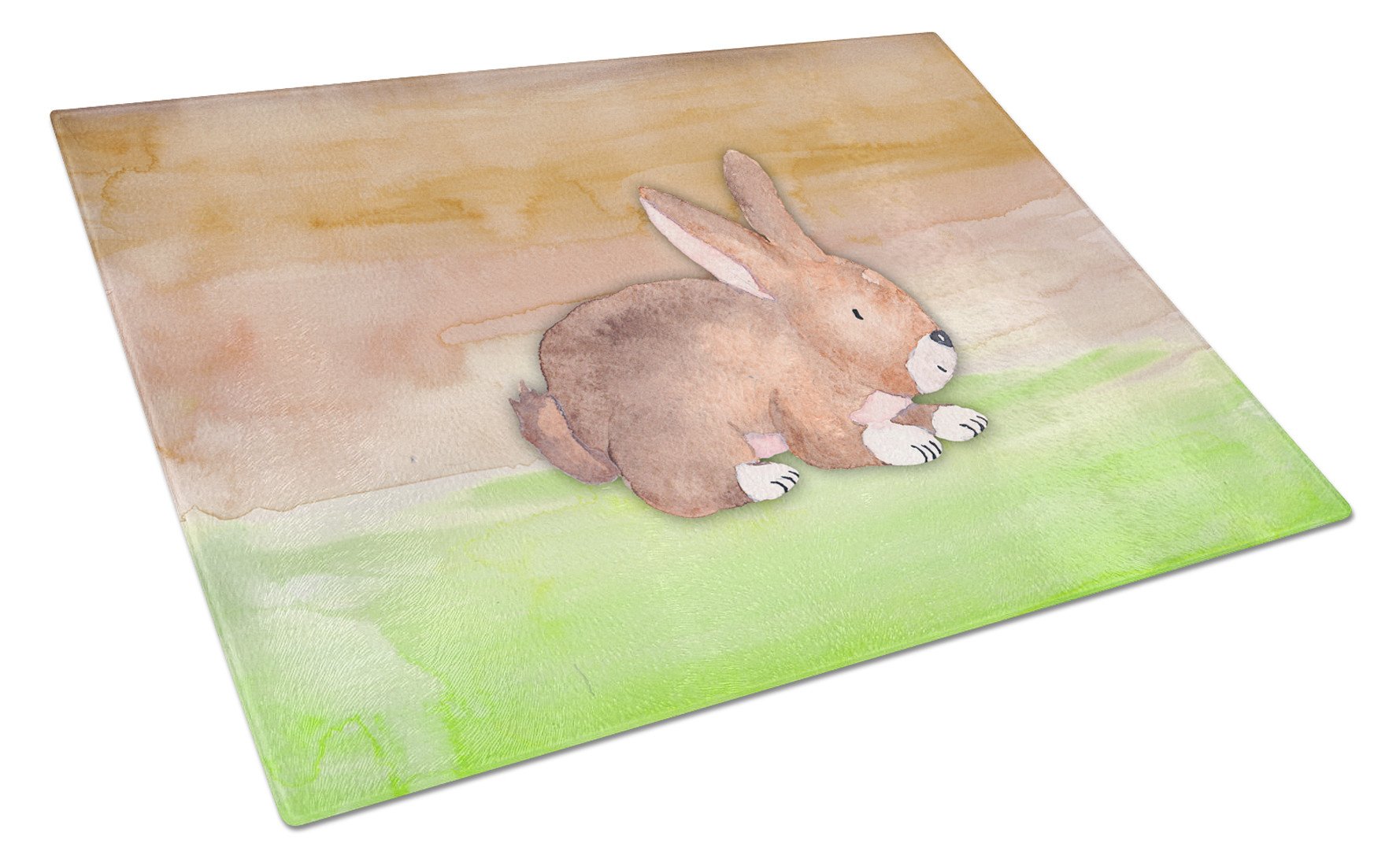 Rabbit Watercolor Glass Cutting Board Large BB7410LCB by Caroline's Treasures