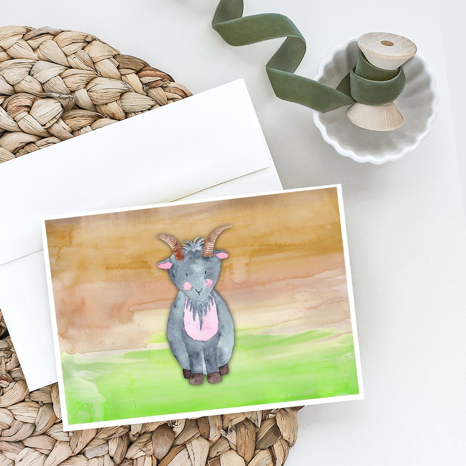 Buy this Goat Watercolor Greeting Cards and Envelopes Pack of 8