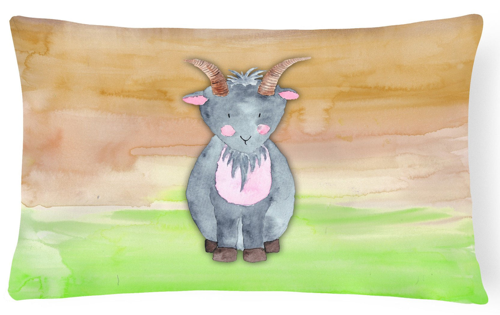 Goat Watercolor Canvas Fabric Decorative Pillow BB7413PW1216 by Caroline's Treasures