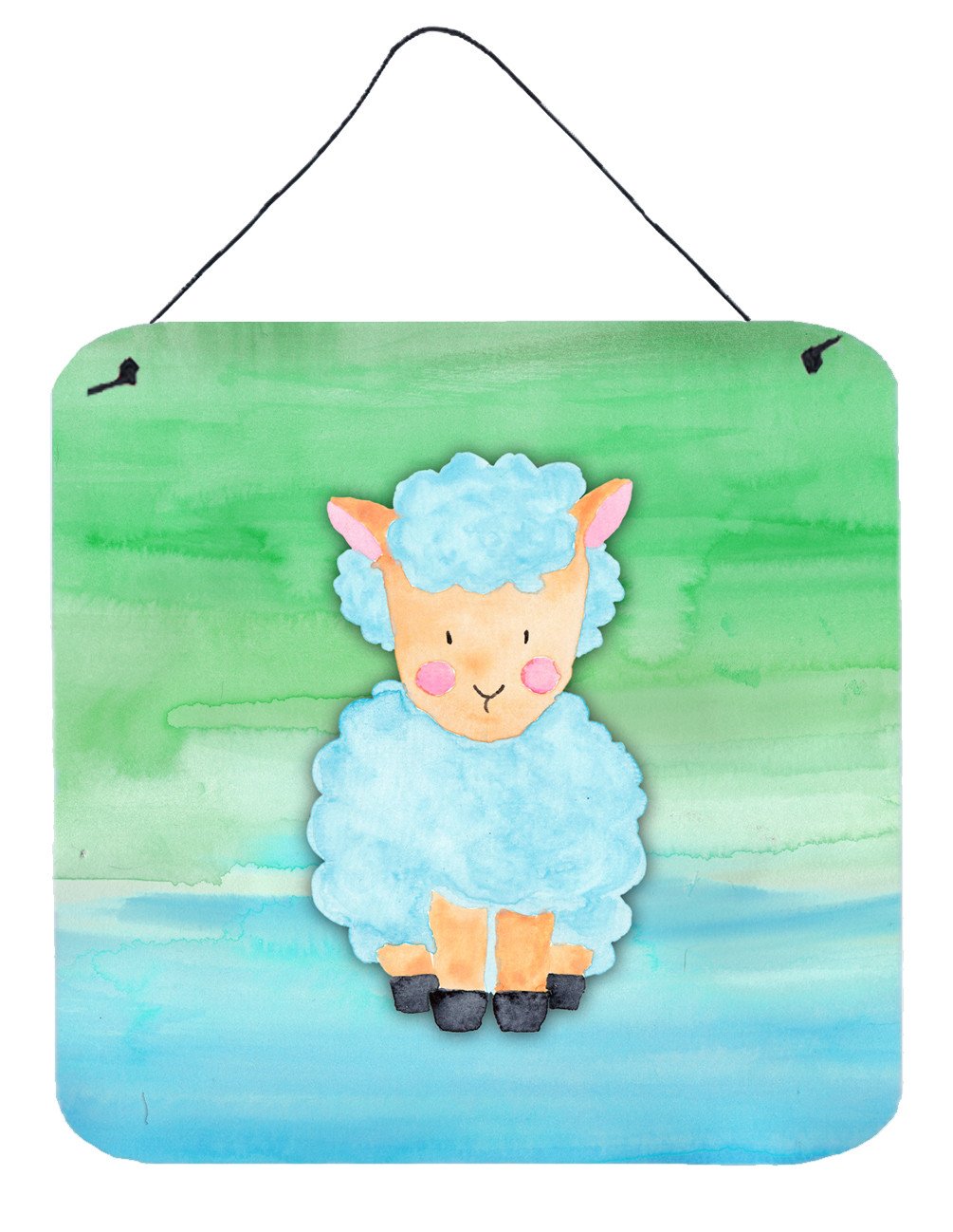 Sheep Lamb Watercolor Wall or Door Hanging Prints BB7414DS66 by Caroline's Treasures