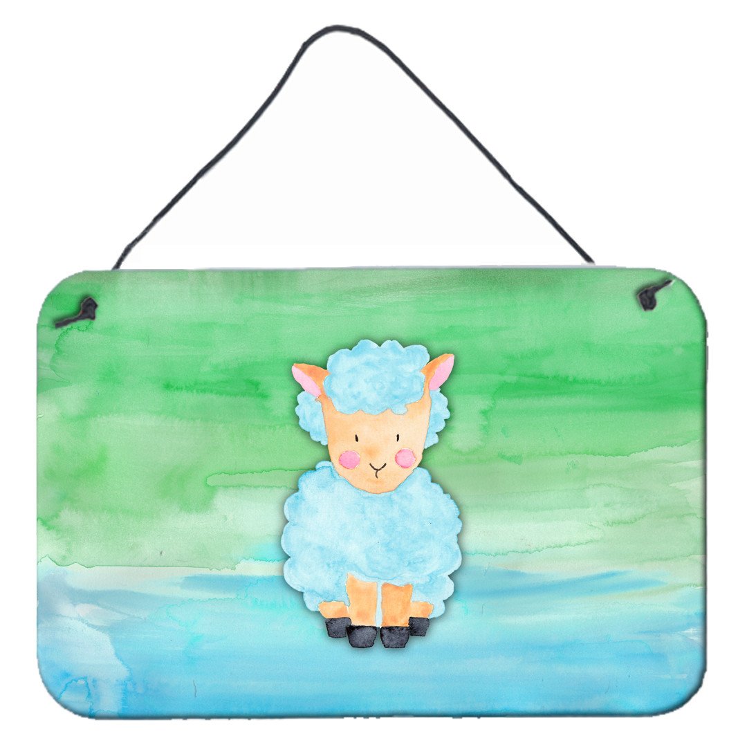 Sheep Lamb Watercolor Wall or Door Hanging Prints BB7414DS812 by Caroline's Treasures