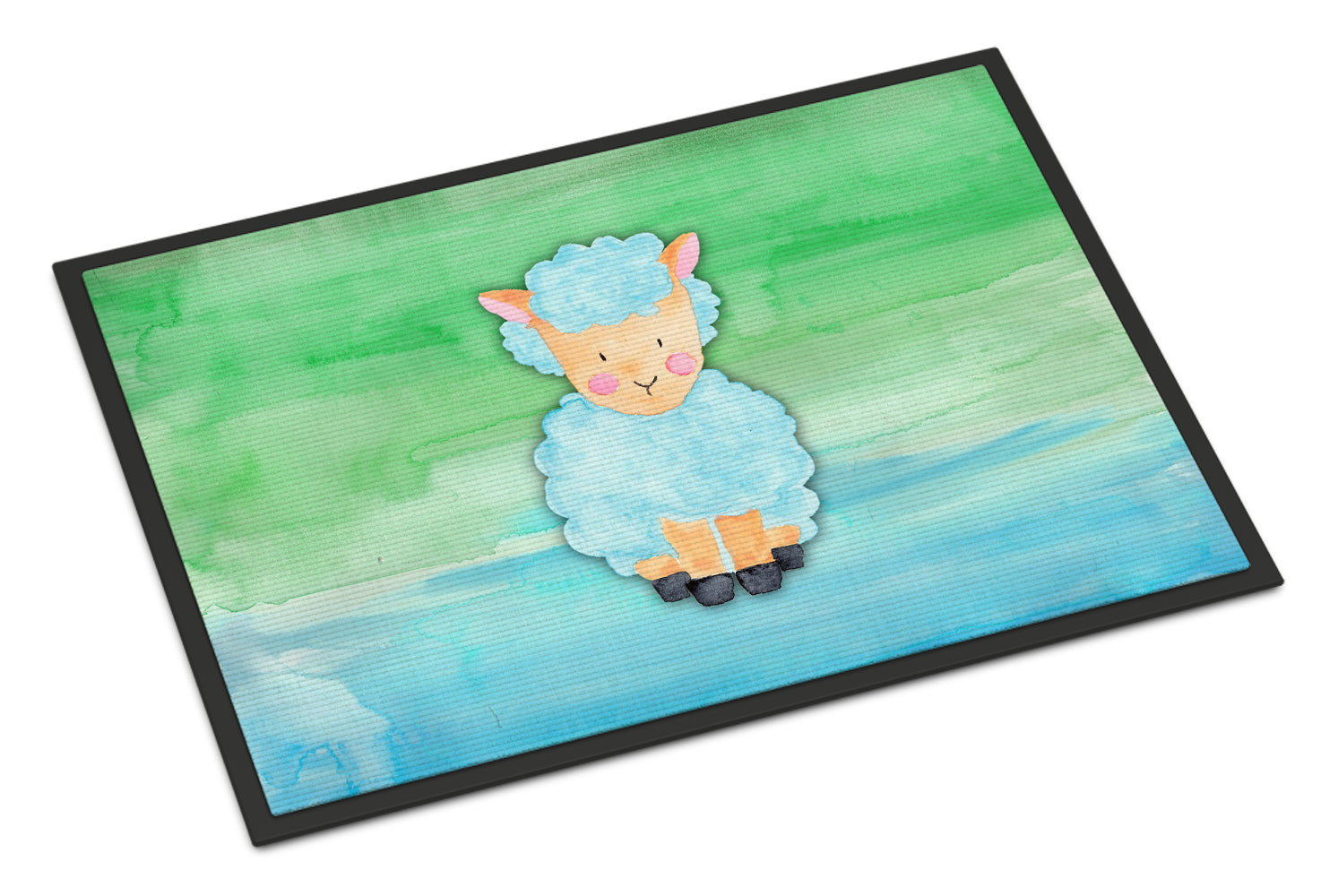 Sheep Lamb Watercolor Indoor or Outdoor Mat 18x27 BB7414MAT - the-store.com