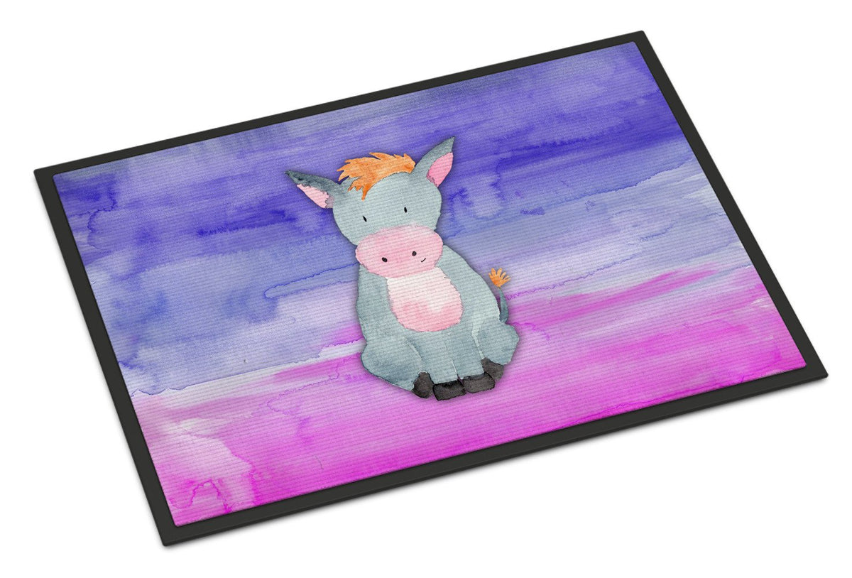 Donkey Watercolor Indoor or Outdoor Mat 24x36 BB7415JMAT by Caroline&#39;s Treasures