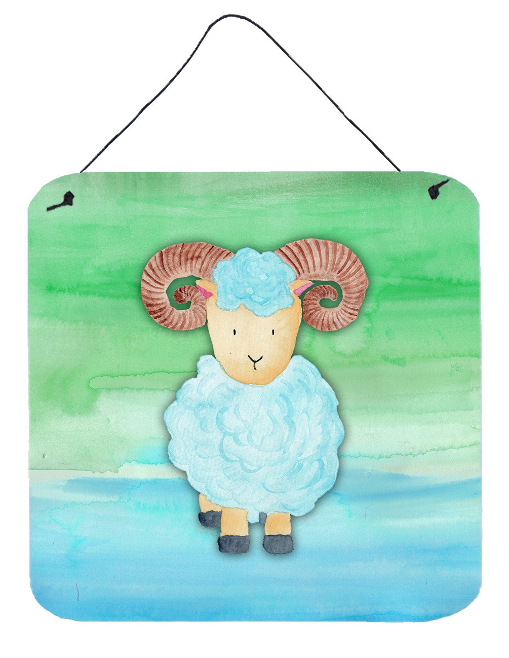 Ram Sheep Watercolor Wall or Door Hanging Prints BB7418DS66 by Caroline's Treasures