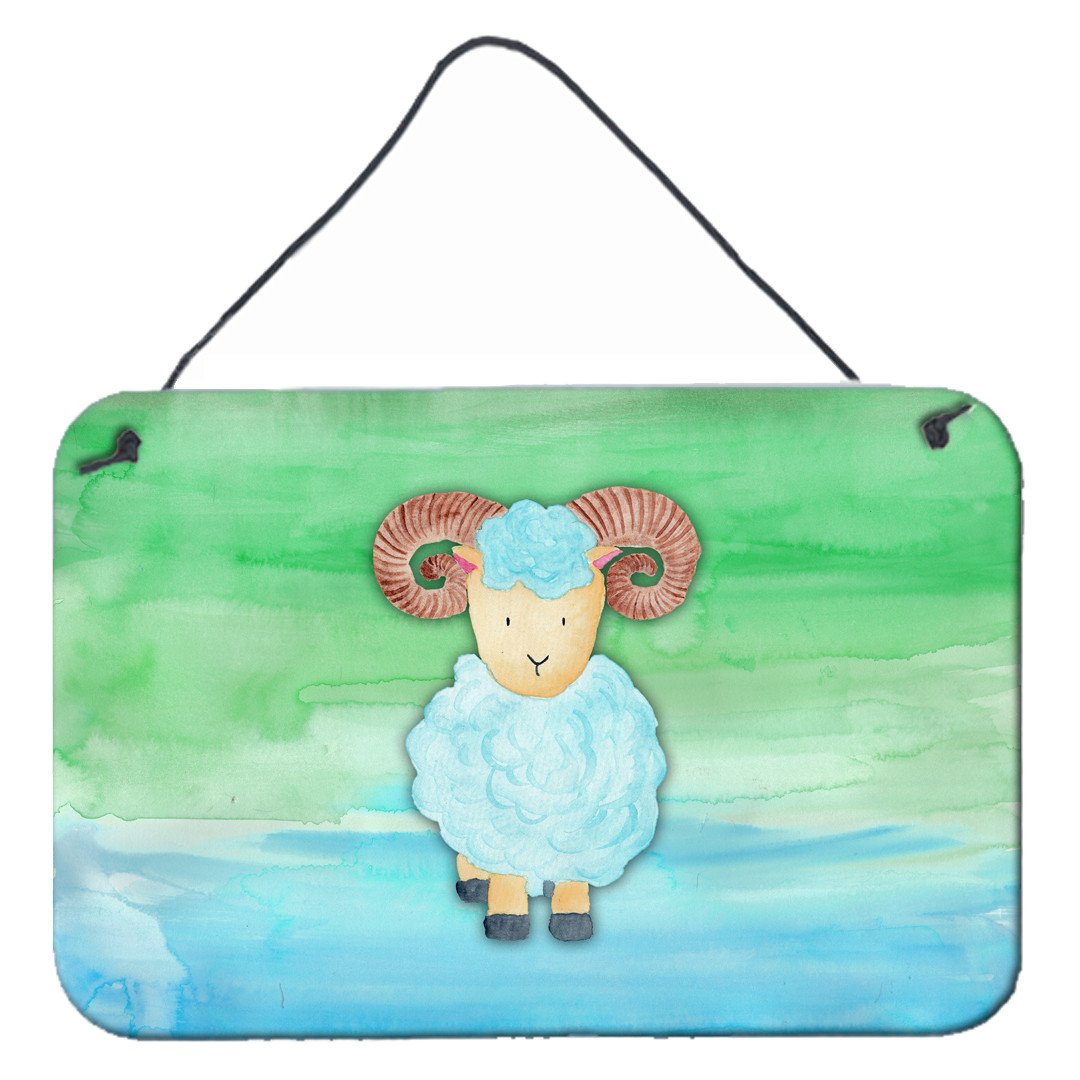 Ram Sheep Watercolor Wall or Door Hanging Prints BB7418DS812 by Caroline's Treasures