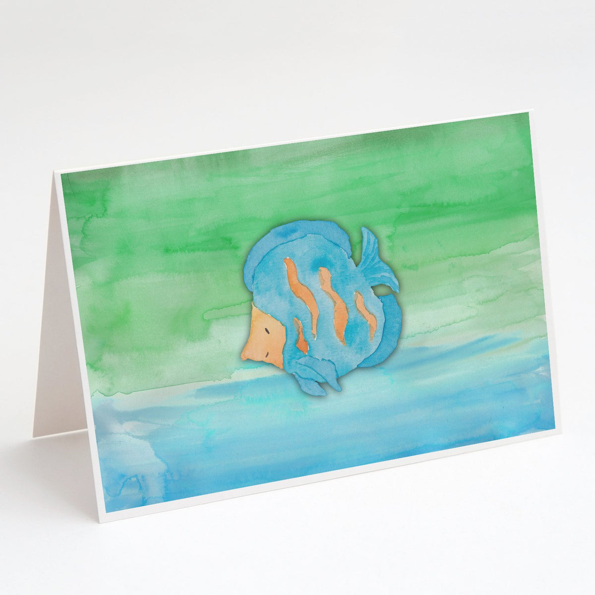 Buy this Blue Fish Watercolor Greeting Cards and Envelopes Pack of 8