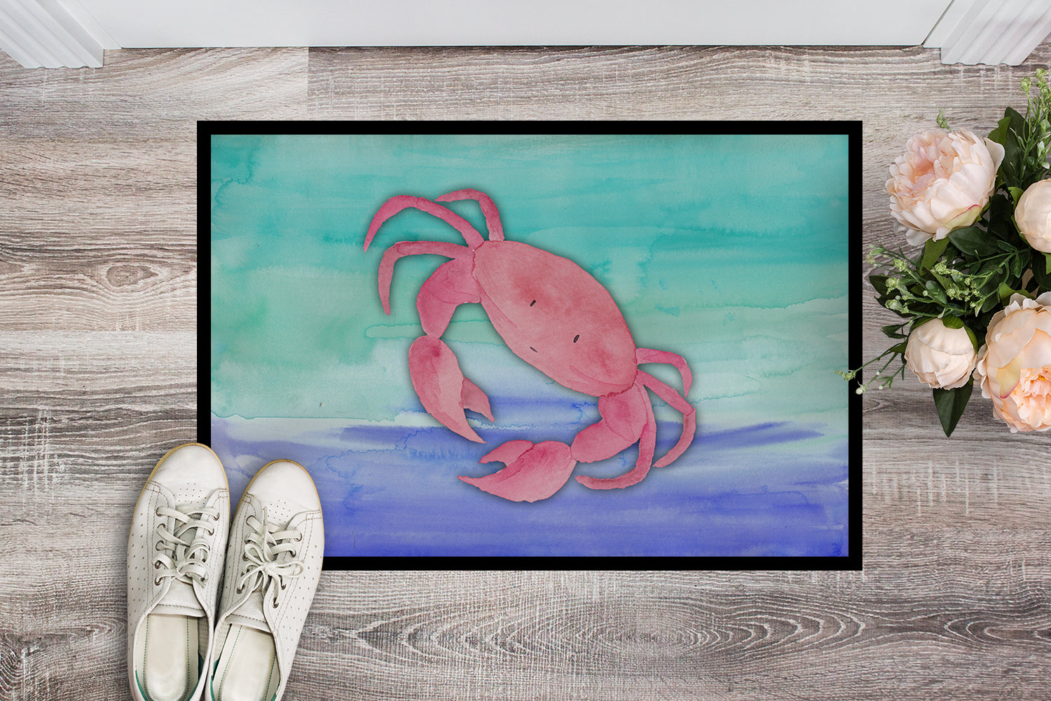 Crab Watercolor Indoor or Outdoor Mat 18x27 BB7420MAT - the-store.com